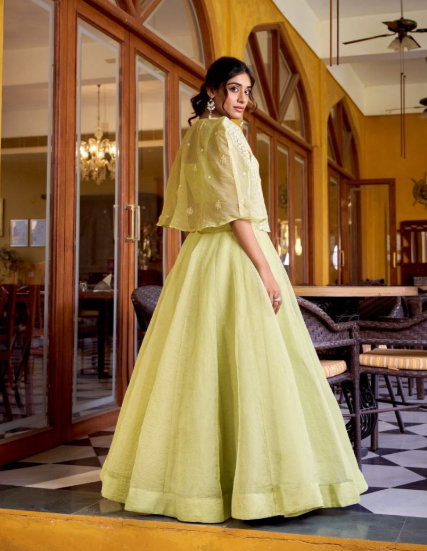 Stunning Yellow Crush Modern Lehenga Choli With Koti