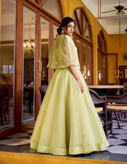 Stunning Yellow Crush Modern Lehenga Choli With Koti