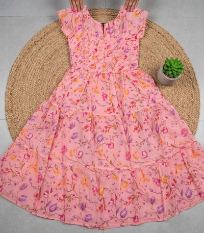Trending Chanderi Cotton Maxi Gown With Lining