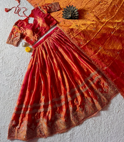 Premium Space Silk Lehenga Choli With Zari Work