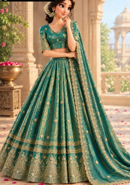 Premium Space Silk Lehenga Choli With Zari Work