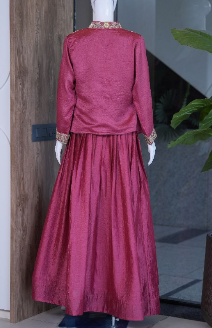 Latest Zazu Silk Designer Lehenga Along With Embroidery Jacket