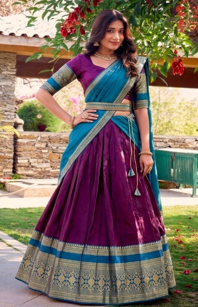 Narayan Pattu Lehenga With Royal Zari Weaving