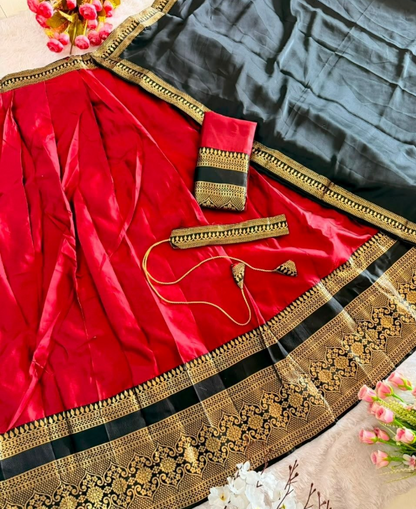 Elegant Narayan Pattu Lehenga With Royal Zari Weaving