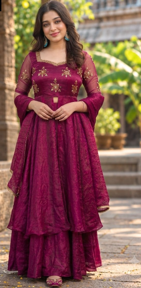 Elegant Premium Space Silk Lehenga Choli With Maggum Work Blouse