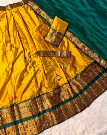 Trending Narayan Pattu Lehenga With Jacquard Border Work