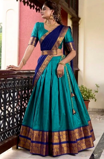 Trending Narayan Pattu Lehenga With Jacquard Border Work
