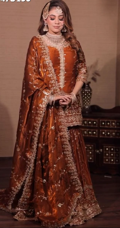 Elegant Ready-To-Wear Sharara With Heavy Embroidery Sequins Work