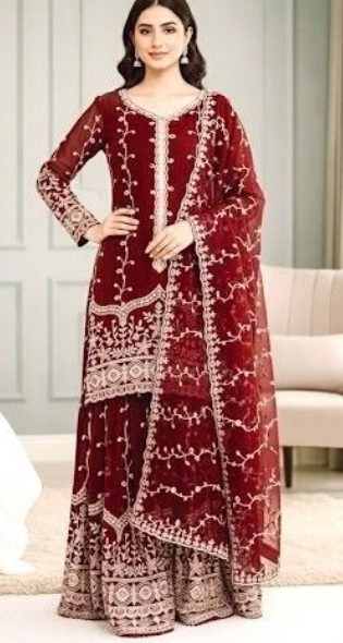 Elegant Ready-To-Wear Sharara With Heavy Embroidery Sequins Work