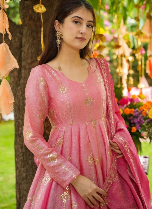 Heavy Crunchy Silk Lehenga Choli With Heavy Embroidery Sequins Work