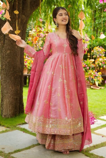 Heavy Crunchy Silk Lehenga Choli With Heavy Embroidery Sequins Work