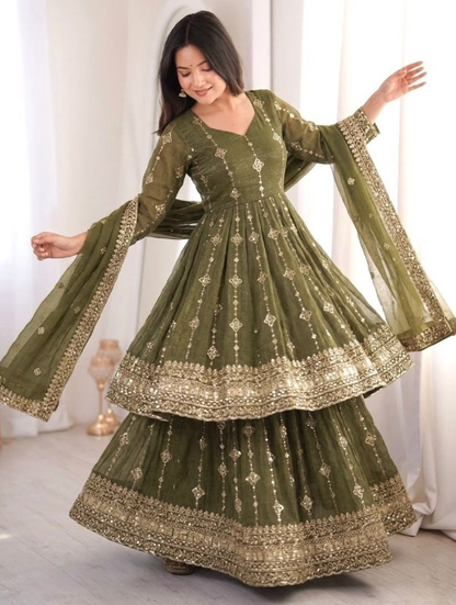 Heavy Crunchy Silk Lehenga Choli With Heavy Embroidery Sequins Work