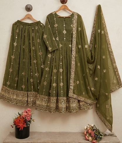 Heavy Crunchy Silk Lehenga Choli With Heavy Embroidery Sequins Work