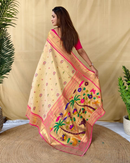 Premium Tissue Silk Rich Paithani Weaving Saree