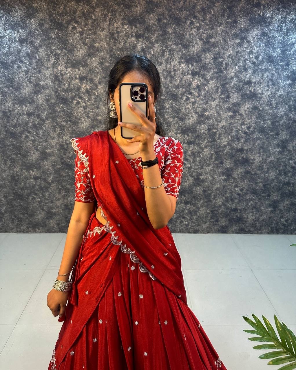 Gorgeous Chinon Silk Lehenga Choli With Designer Blouse