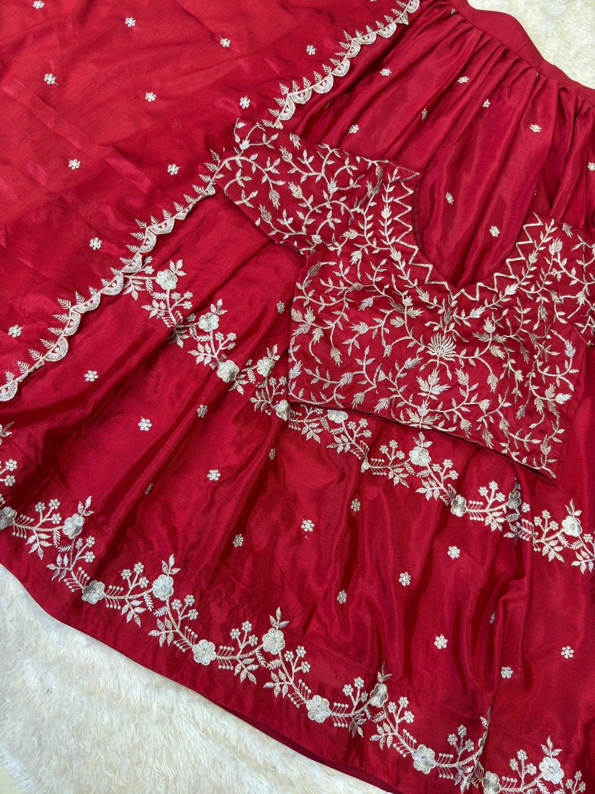 Gorgeous Chinon Silk Lehenga Choli With Designer Blouse