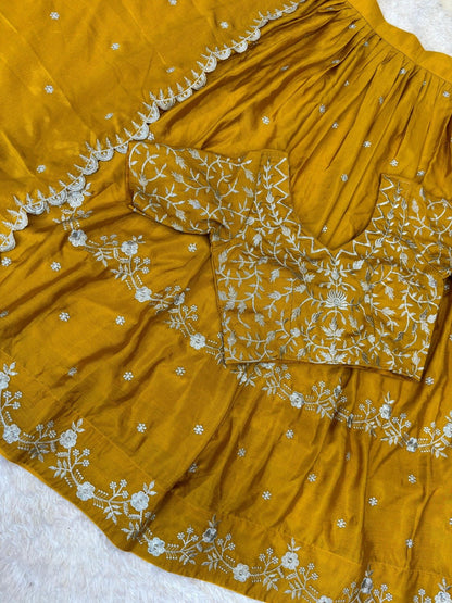 Gorgeous Chinon Silk Lehenga Choli With Designer Blouse