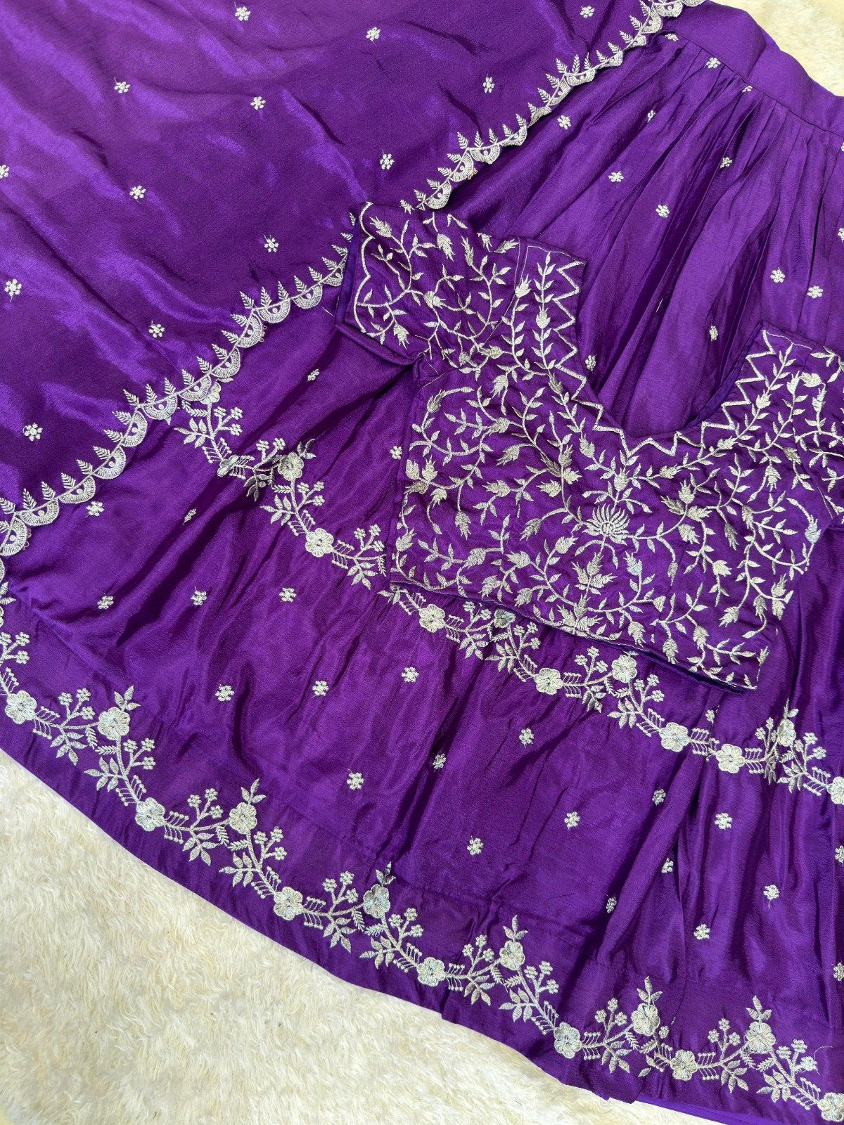 Gorgeous Chinon Silk Lehenga Choli With Designer Blouse