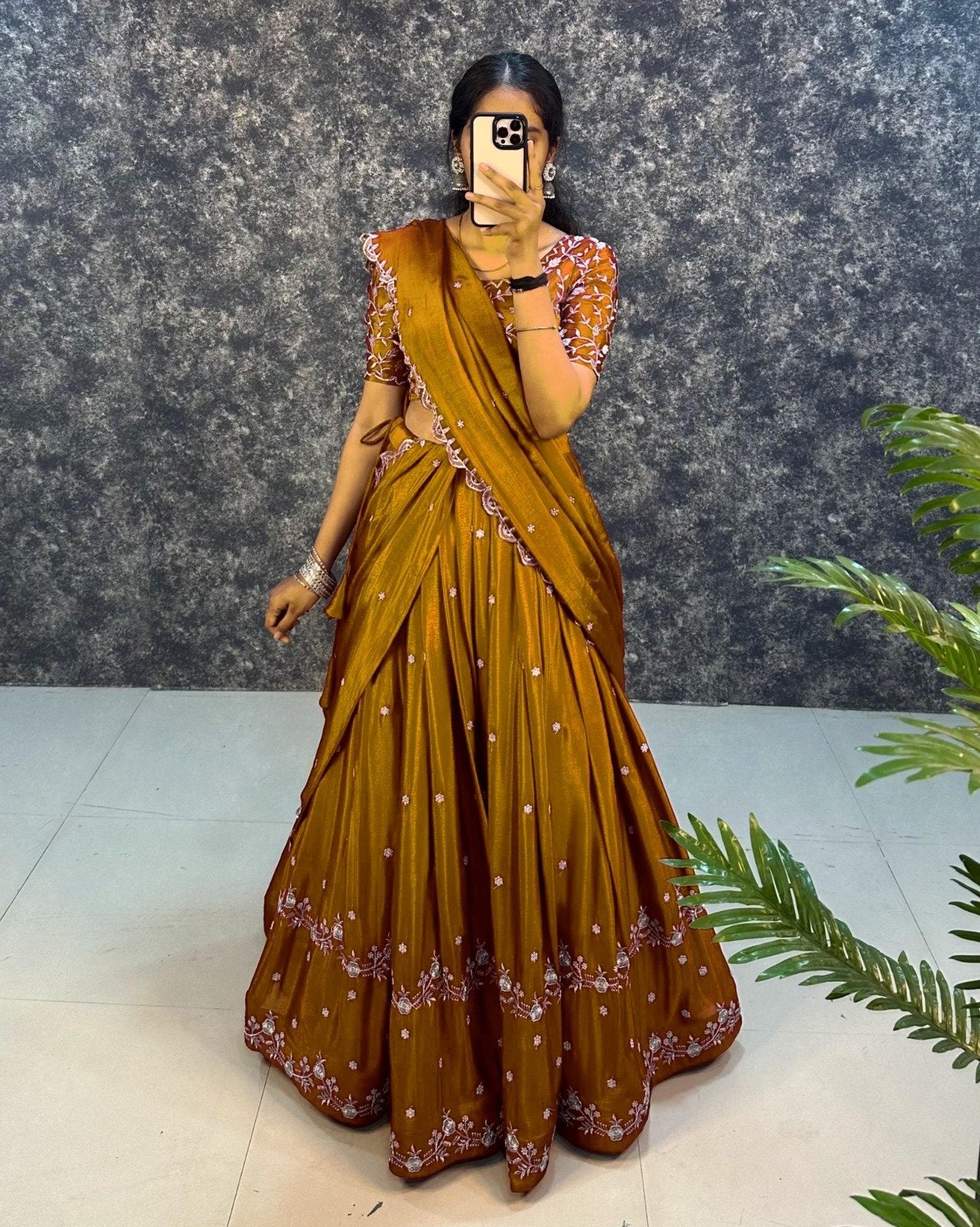 Gorgeous Chinon Silk Lehenga Choli With Designer Blouse