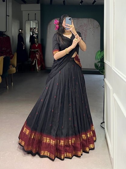 Trendy Chanderi Lehenga Choli With Zari Weaving