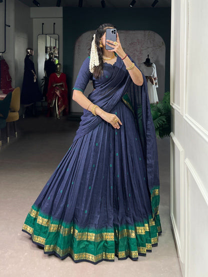 Trendy Chanderi Lehenga Choli With Zari Weaving