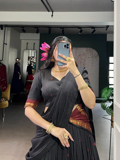 Trendy Chanderi Lehenga Choli With Zari Weaving