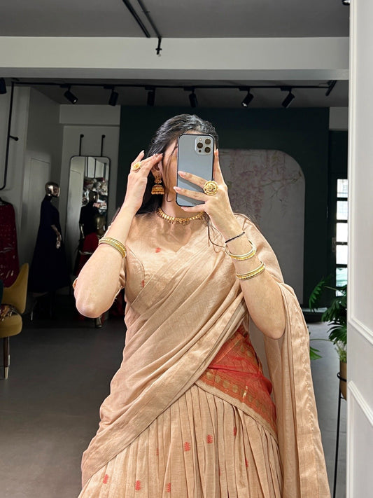 Trendy Chanderi Lehenga Choli With Zari Weaving