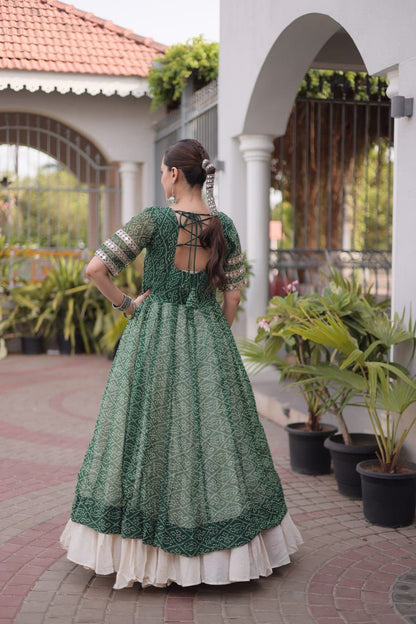 Trendy Kora Cotton Lehenga With Bandhani Print Work On Kurti
