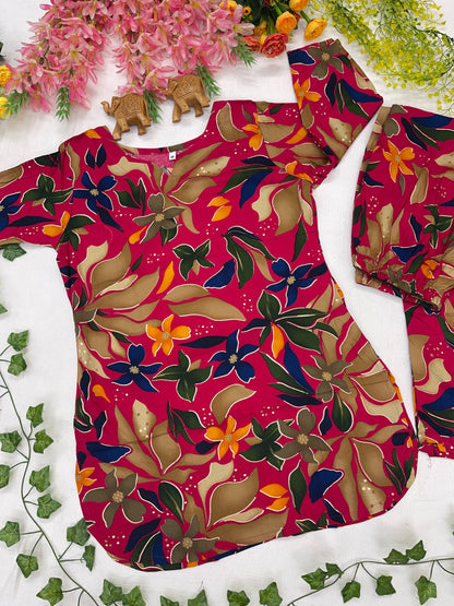 Trendy Floral Co-Ord Sets With 3/4th Sleeve Length