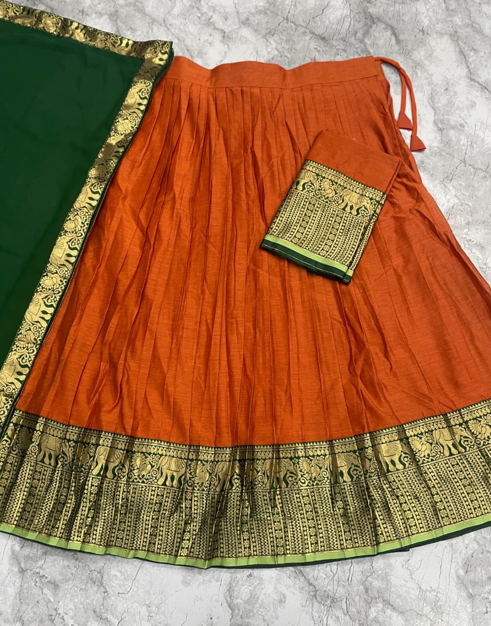 Trending Kanchi Cotton Silk Lehenga Choli With Zari Weaving Work