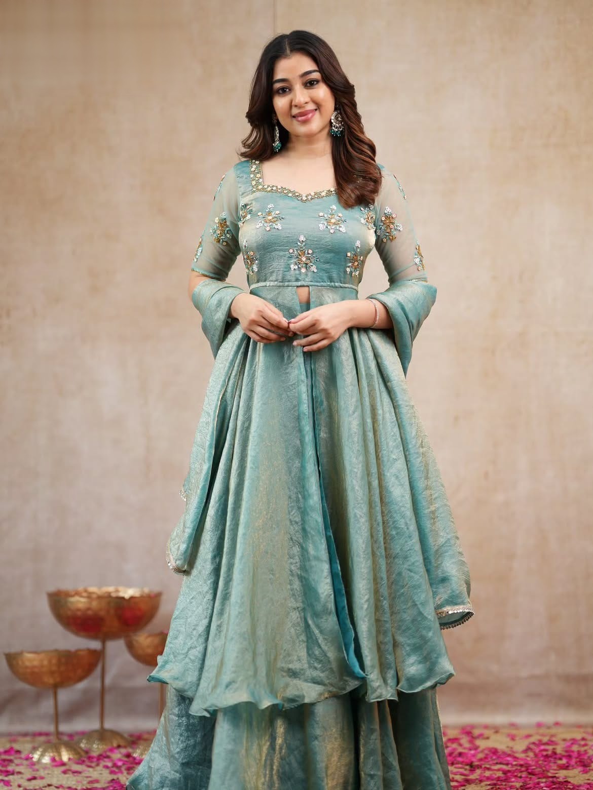 Elegant Premium Space Silk Lehenga Choli With Maggum Work Blouse