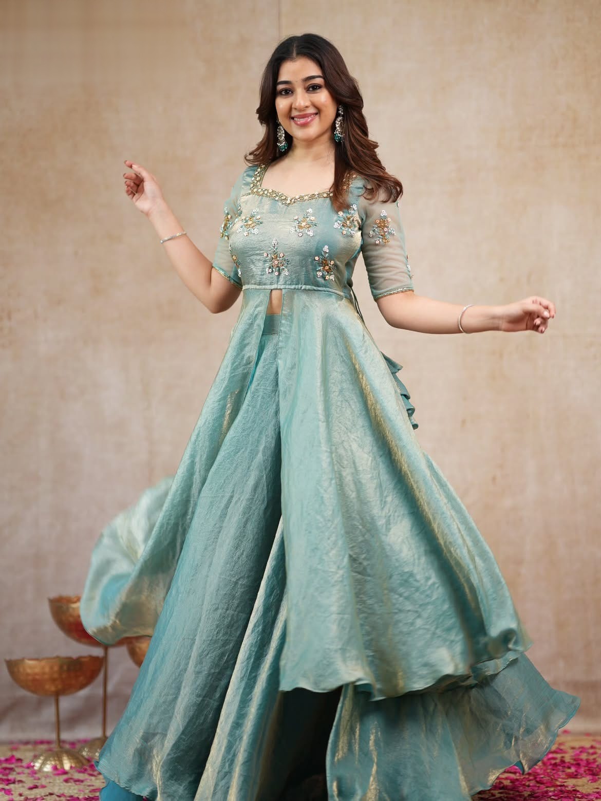 Elegant Premium Space Silk Lehenga Choli With Maggum Work Blouse