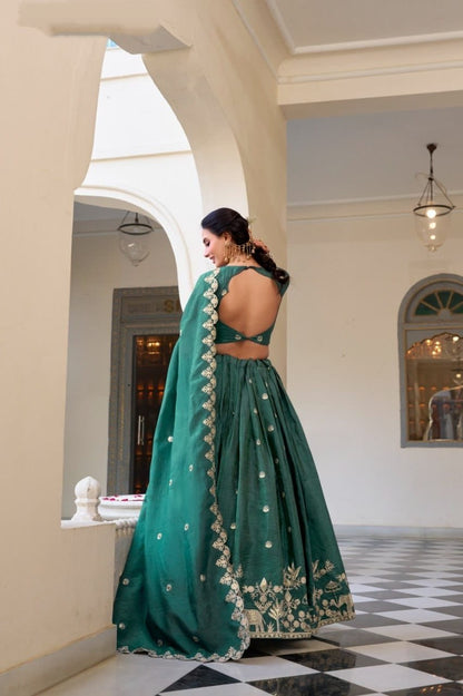 Traditional Indian Ensemble Beautiful Gold Crush Lehenga Choli