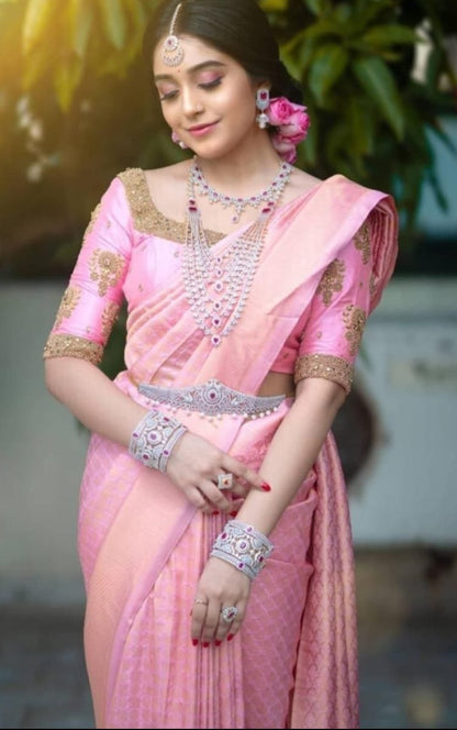 Light Pink Beautiful Bridal Saree
