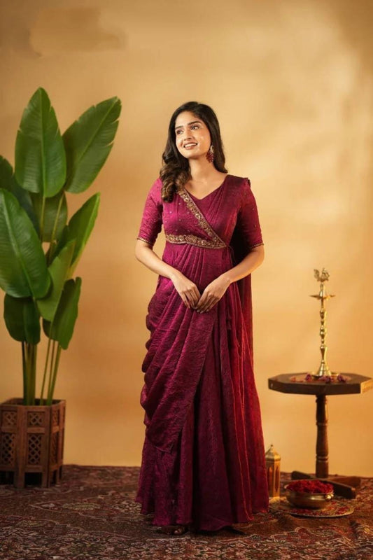 Premium Hand Worked Designer Drape Anarkali
