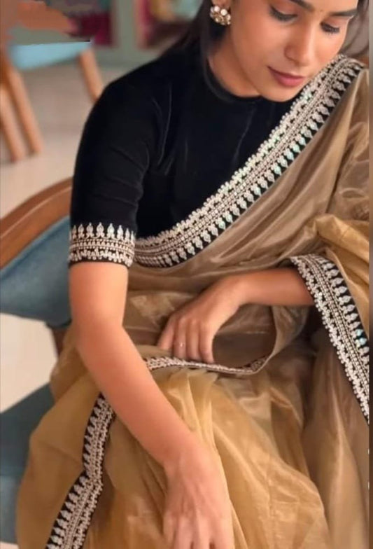 Latest Heavy Soft Tissue Organza Saree