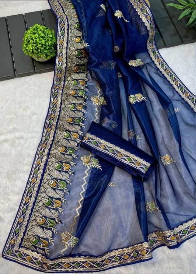 Premium Heavy Soft Tissue Organza Saree