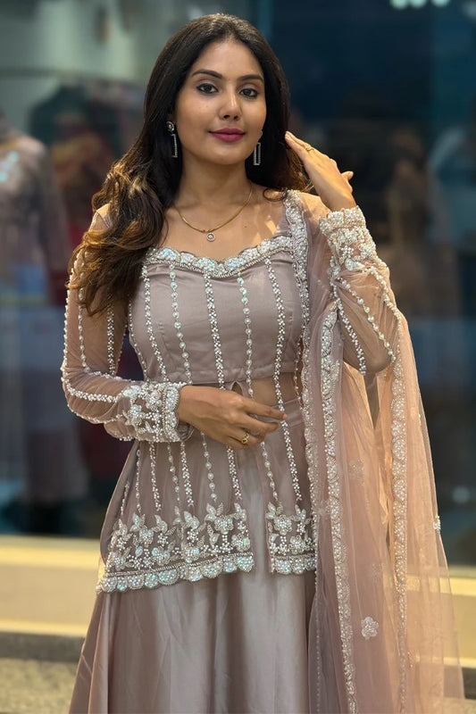 Premium Silk Satin Lehenga Choli With Grand Beads Work