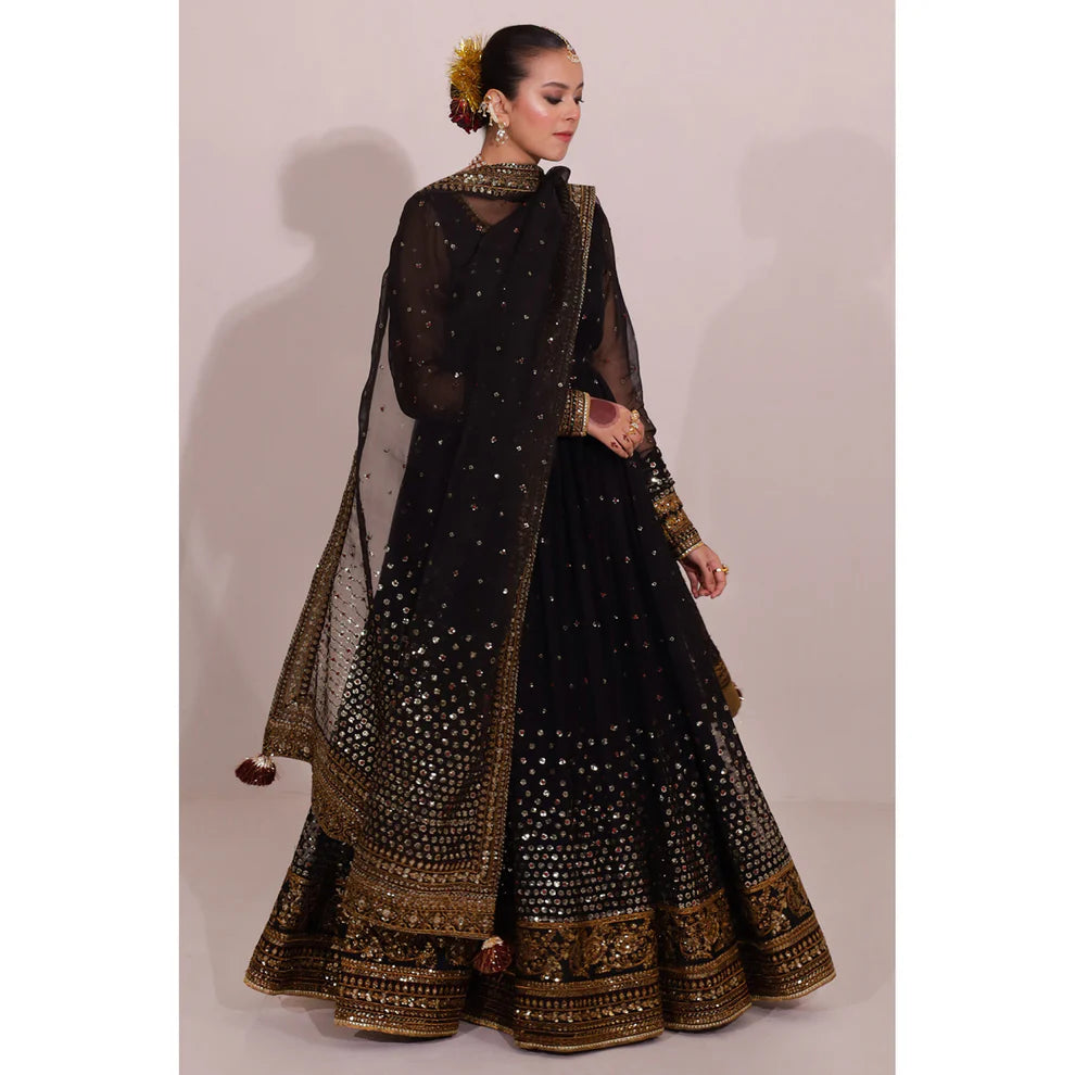 Premium Black Festive Anarkali Suit