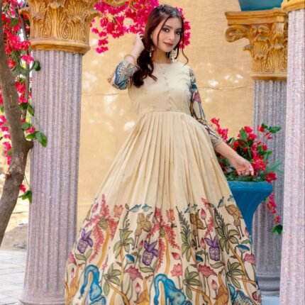 Premium Printed Festive Gown