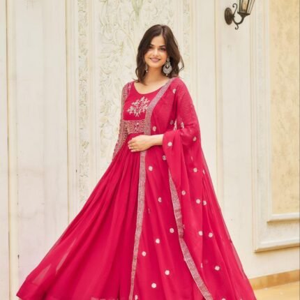 Premium Festive Long Gown and Dupatta