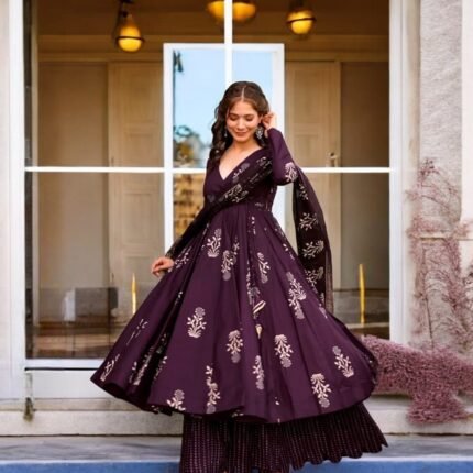 Premium Elegant Suit Anarkali With Pant And Dupatta