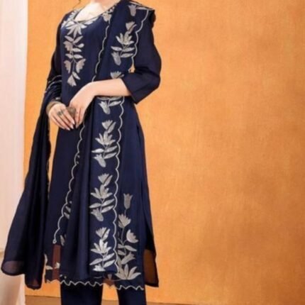 Premium Ethnic Motifs Embroidered Kurta with Trouser & Dupatta