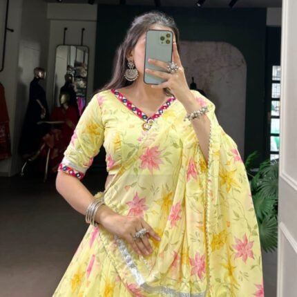 Premium Gleaming Floral Print Readymade Lehenga Choli