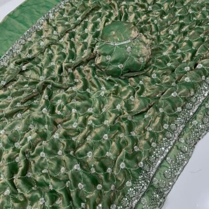 Premium Soft Space Satin Dual Shade Saree