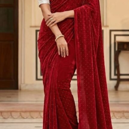 Space Soft Silk Saree With Siroski Dimond In Saree