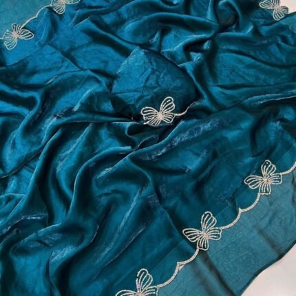 Latest Fendy Satin Chiffon Dual Shade Saree