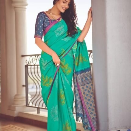 Elegant Soft Tusser Handloom With Fabulous Print