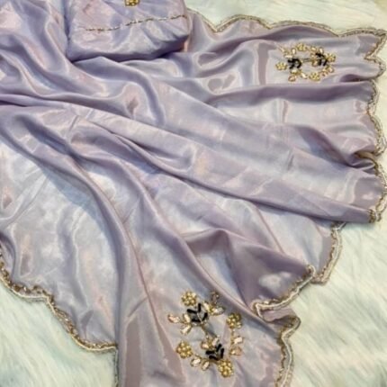 Party Wear Tissue Silk Handwork Saree