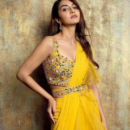 Gorgeous Ready-To-Wear Lehenga Saree With Embroidered Blouse